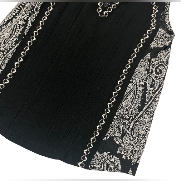 LUCKY BRAND Womens Embroidered Woven Mix Tank Paisley Print Black Extra Small - Picture 5 of 16